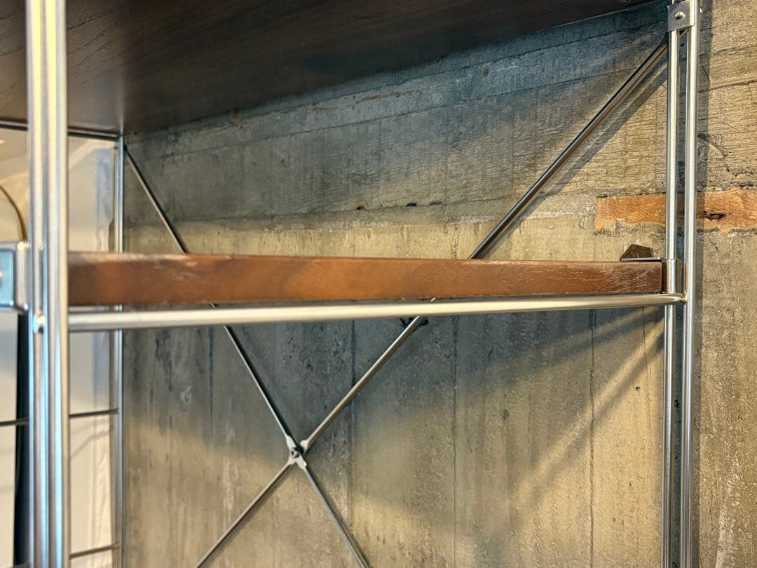 値下げ！　MUJI ステンレスユニットシェルフ ウォールナット ワイド　大