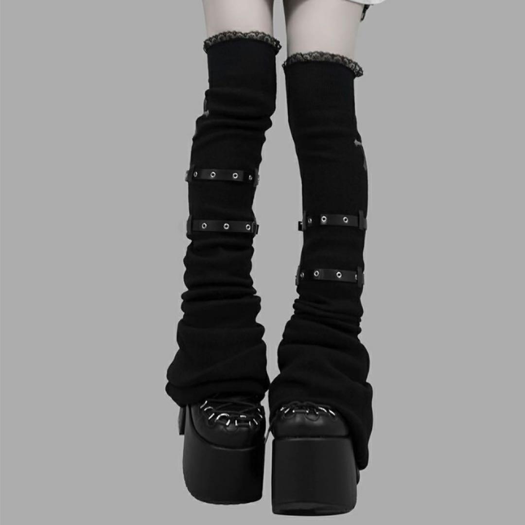 タグ付き DimMoire 十字の誓い ニーハイウォーマー【Black】 黒