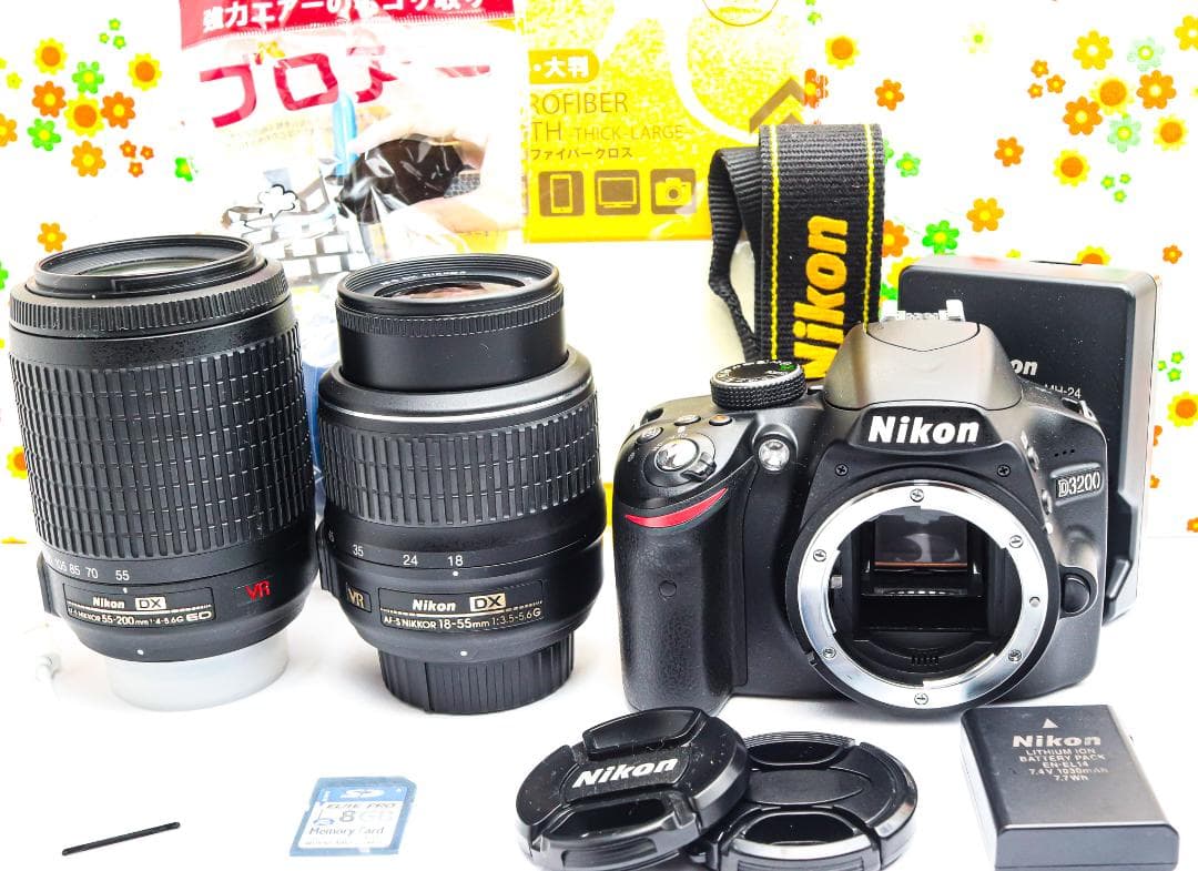 ニコン Nikon D3200☆ダブルレンズ☆スマホに送れる！☆初心者おすすめ！