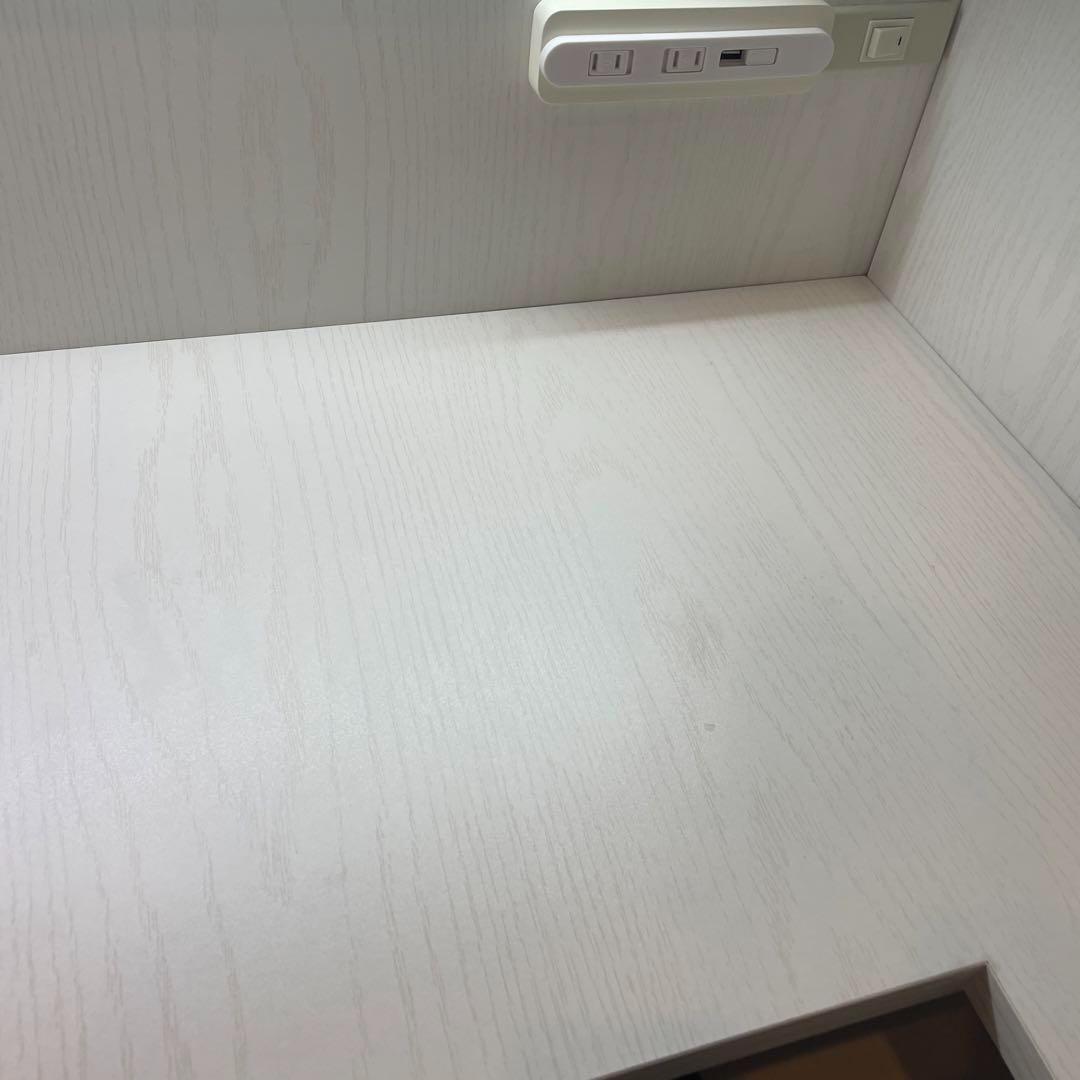 中古 おこもり個室デスク幅90 オフィス デスク 机 つくえ ホワイト ①②