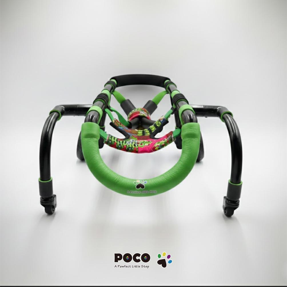 愛犬４輪歩行器【サイズ調整可】×【彩色グリーン】介護・リハビリetc...