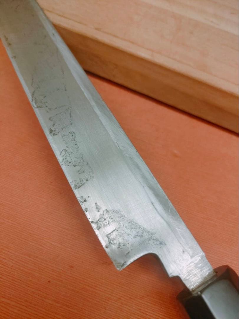 築地正本 刺身包丁 柄 黒檀に水牛 刃長30㎝