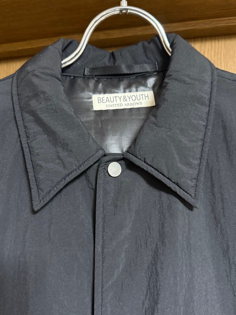 BEAUTY&YOUTH ADSダウン コーチジャケット 黒 ブラック M