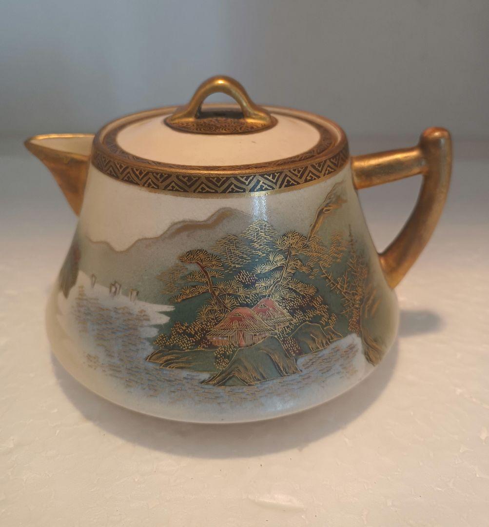 薩摩焼　神山　9点セット　カップ　ソーサー　ポット　クリーマー　シュガー