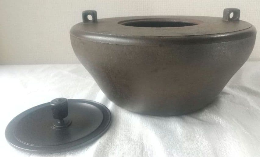 南部 茶乃湯釜　一文字釜　南部鉄器　茶釜　茶道具　茶室　共箱