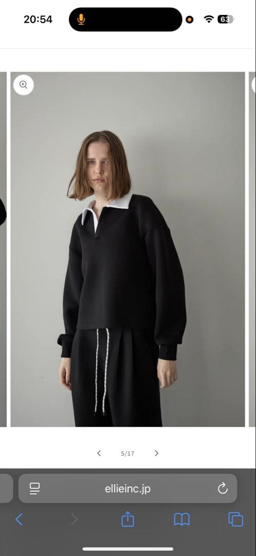 ELLIE 【完売】ビックカラースウェット【BLACK×WHITE】