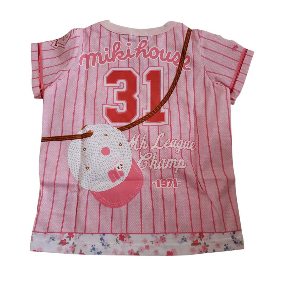 最終値下げ☆タグ付き☆ミキハウス　騙し絵ユニフォームTシャツ(80)