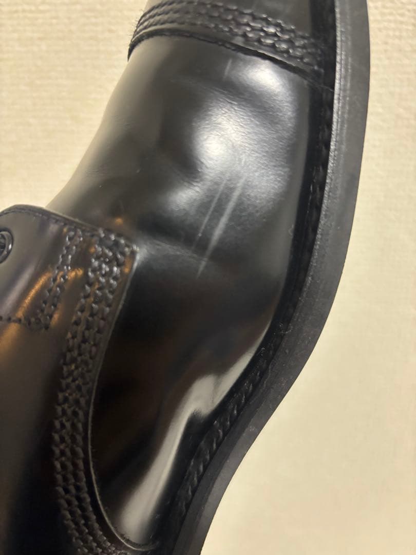 黒 レザー レースアップシューズ