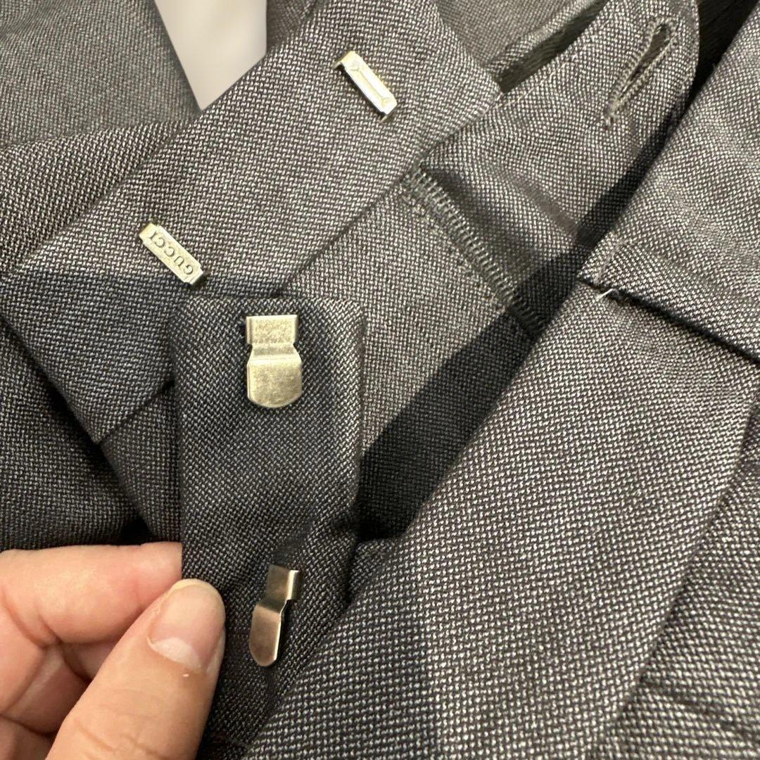 GUCCI グレー ビジネススーツ ウール＆モヘア