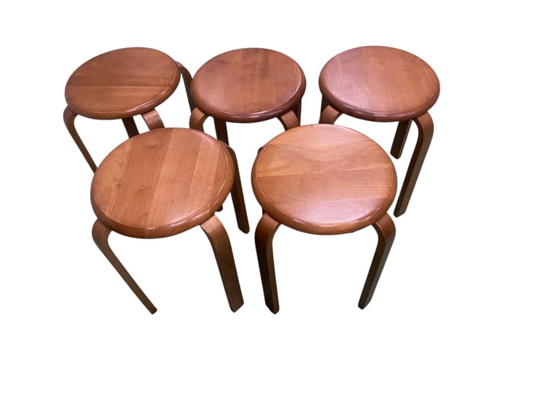 北欧風 木製スツール 木製チェア ×5脚