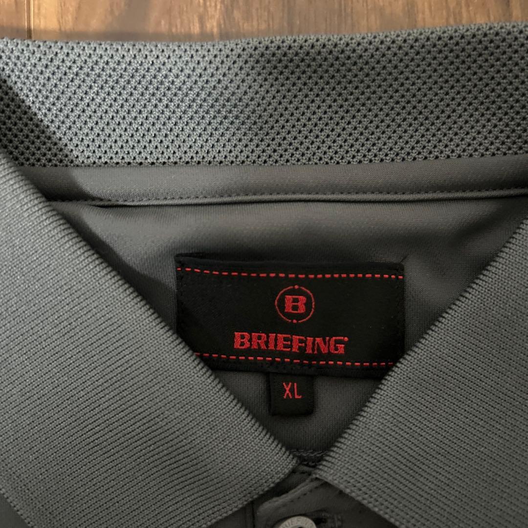 BRIEFING ポロシャツ XL グレー/ホワイト