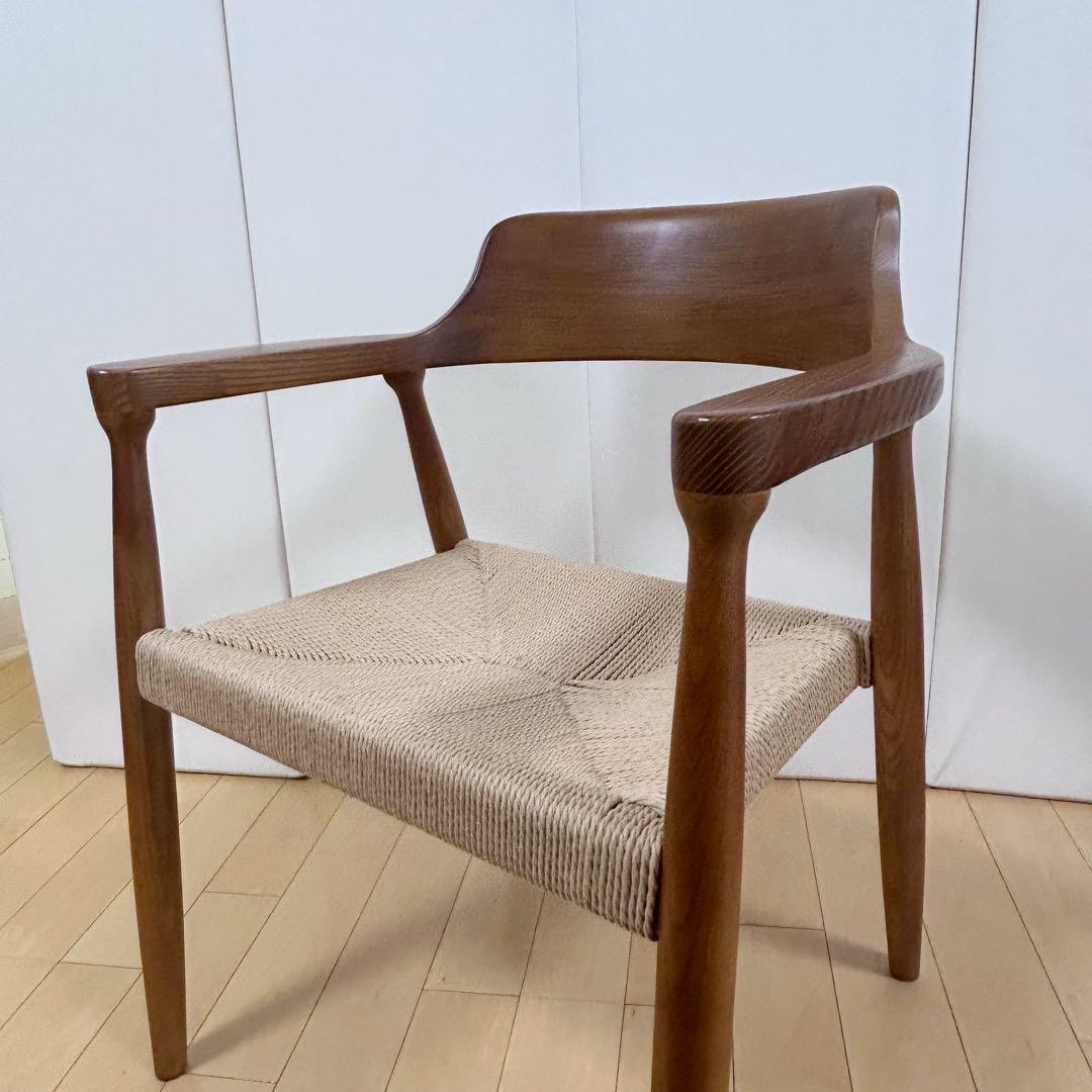 ペーパーコード　アームチェア　アッシュ　タンスのゲン ブラウン　天然木　無垢材③