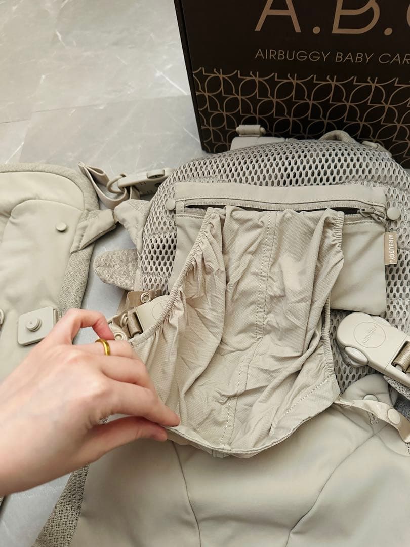【美品✨】A.B.C. エアバギー抱っこ紐 ベージュ＋ラルフローレン洋服セット