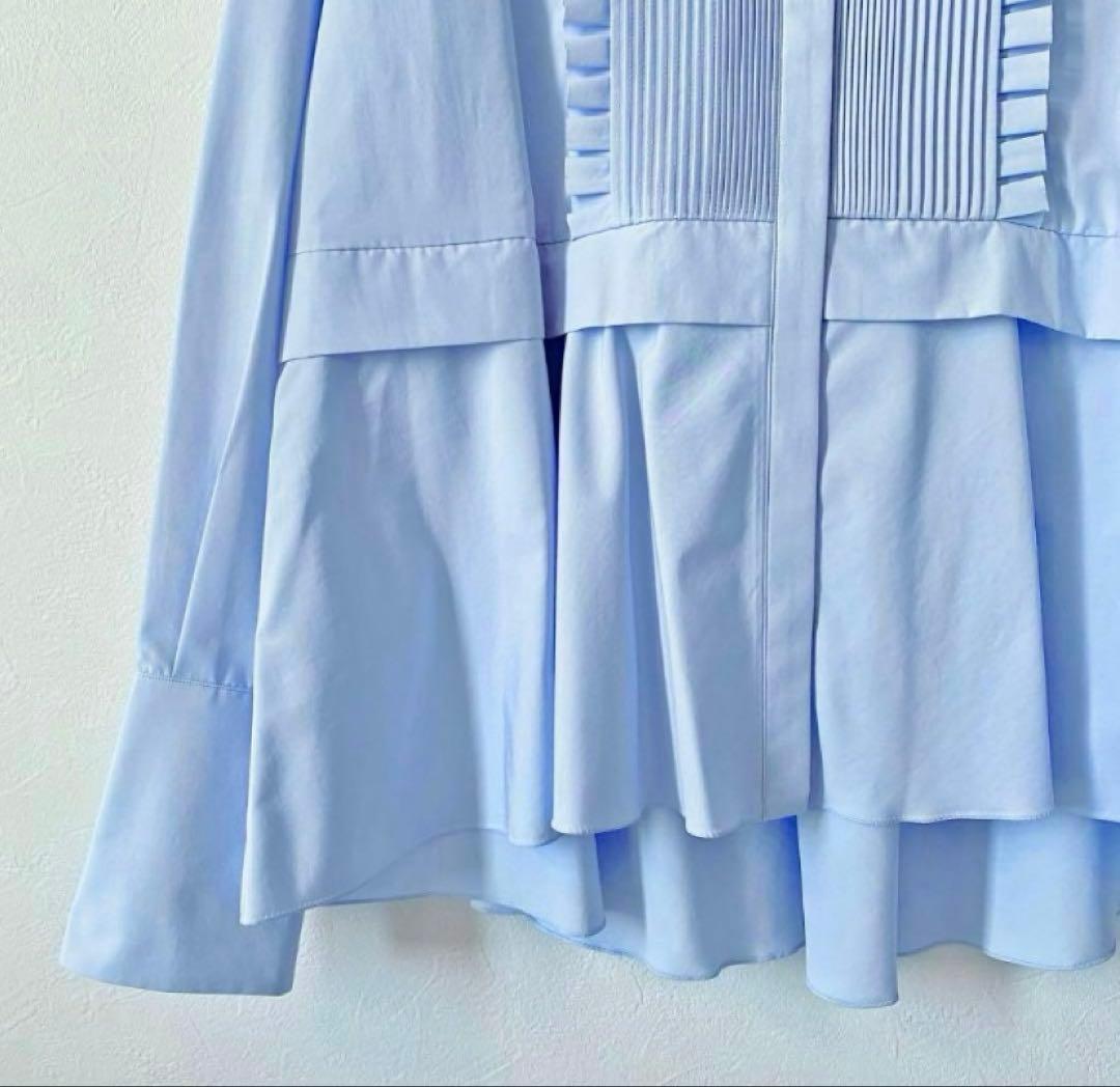 【新品・未使用】MARILYNMOON タックフリルフレアシャツ