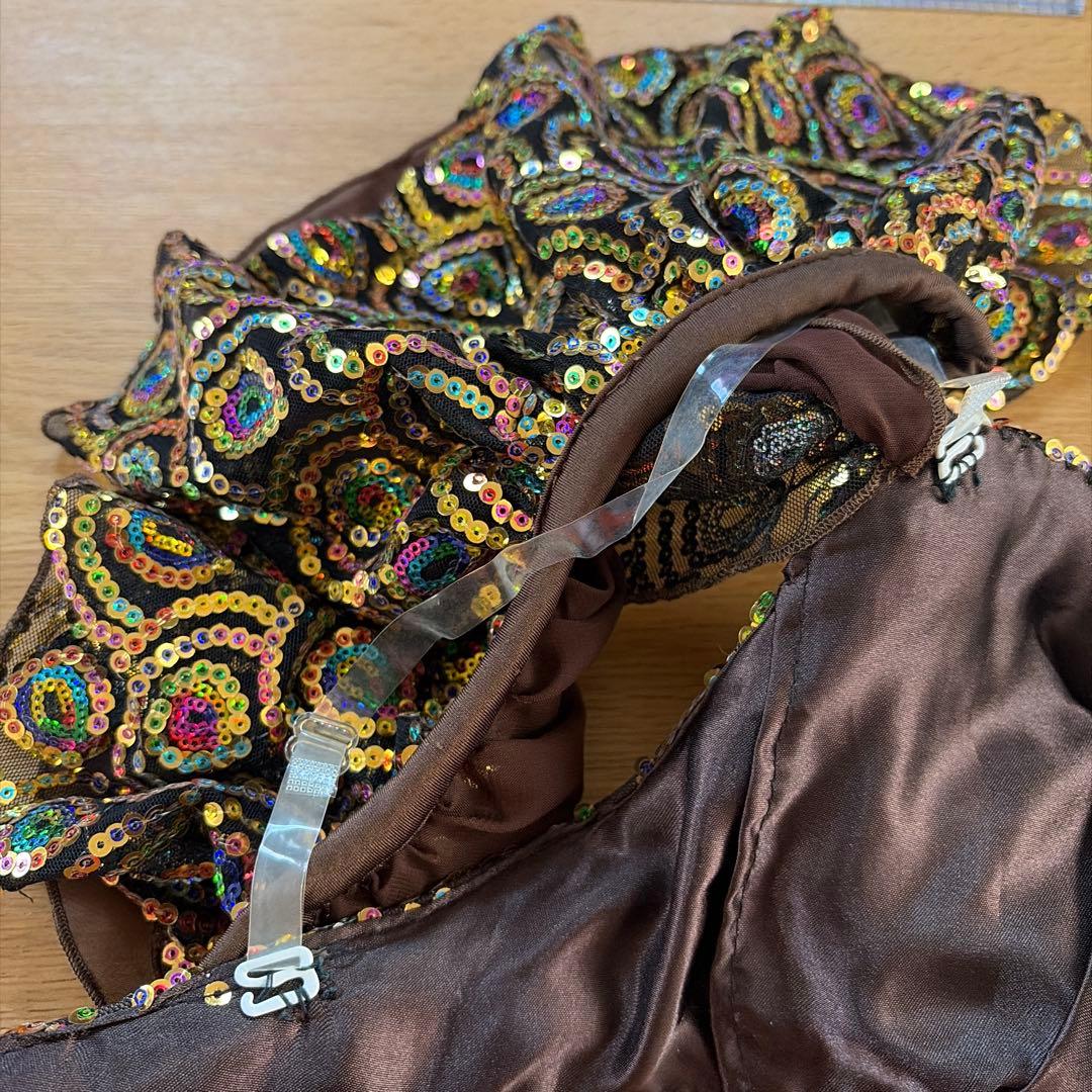 ベリーダンス衣装　セットアップ ブラウン ゴールド