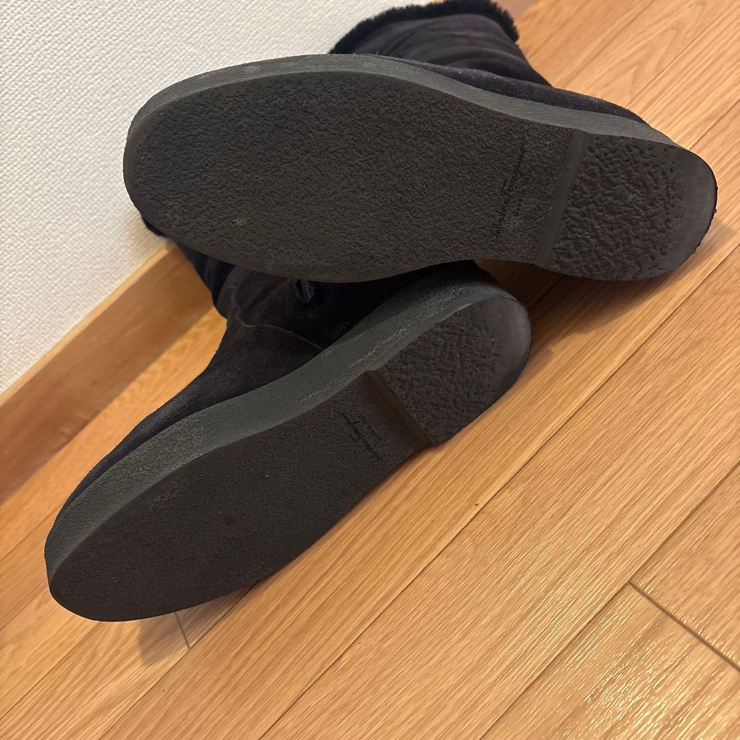 【中古】フェラガモ ロングムートンブーツ スエード 2way サイズ8