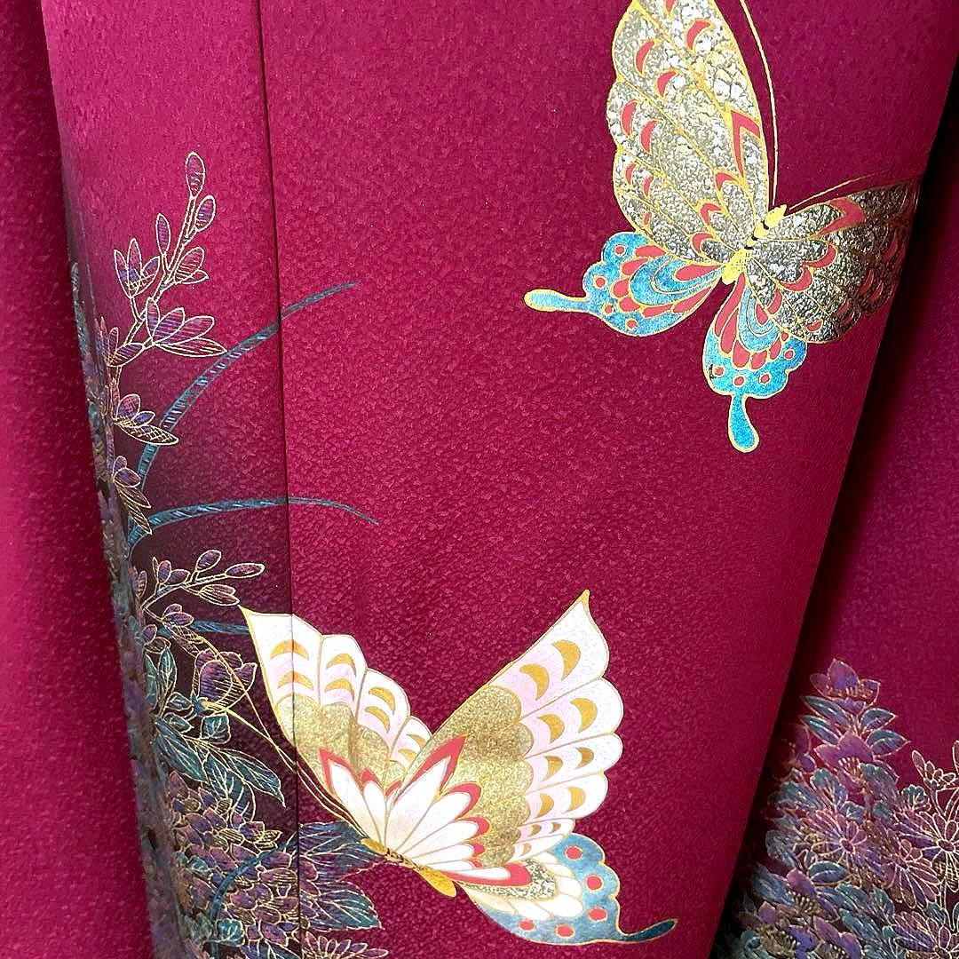 振袖フルセット　高身長　金彩友禅　成人式振袖　振袖　裄丈69 バタフライ