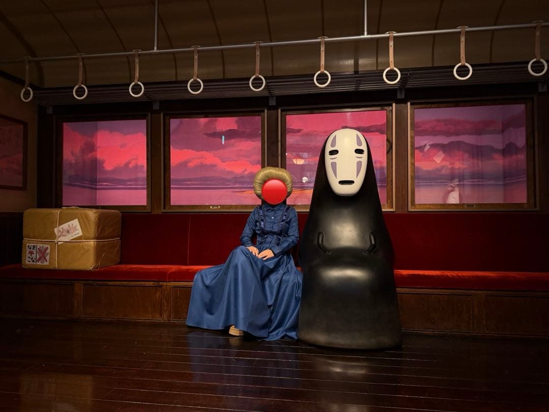 ジブリコスプレ　湯婆婆　青いロングドレスとウィッグ、特殊メイク鼻セット　美品