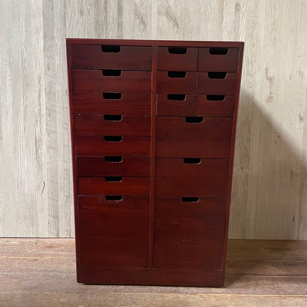 書類箪笥 書庫 桐製チェスト 便利仕分けチェスト キャスター付 大容量 書類棚