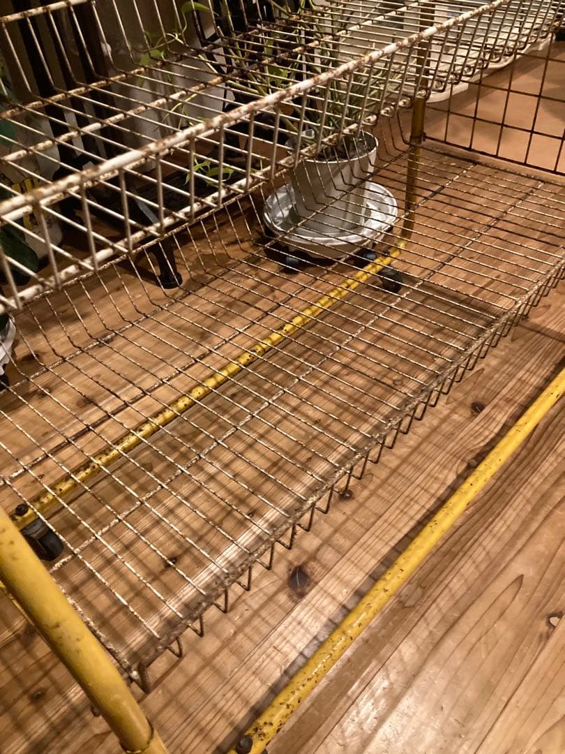 昭和レトロ　ワイヤーラック4段仕様　店舗什器　ガーデニング　シャビーラック11