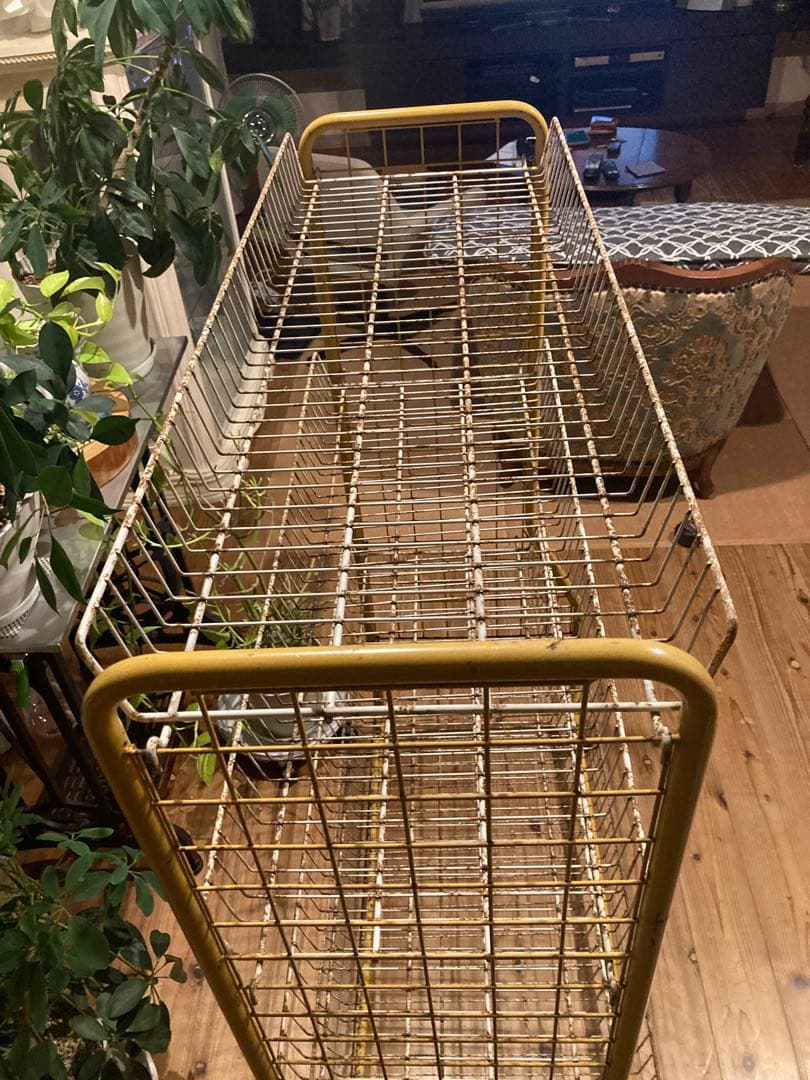 昭和レトロ　ワイヤーラック4段仕様　店舗什器　ガーデニング　シャビーラック11