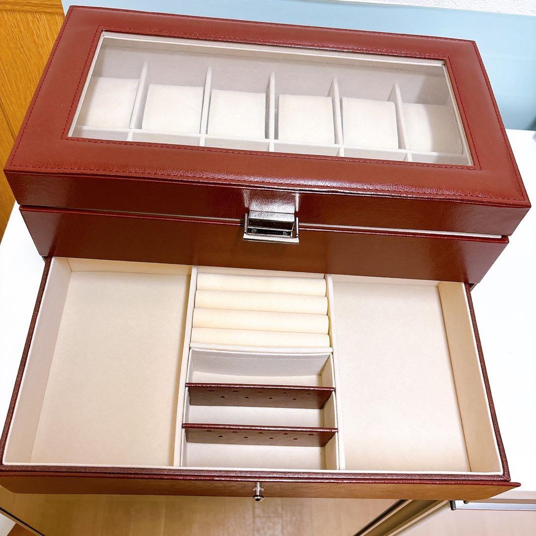 腕時計収納ケース 腕時計収納ボックス ダブル12スロットウォッチ表示ボックス