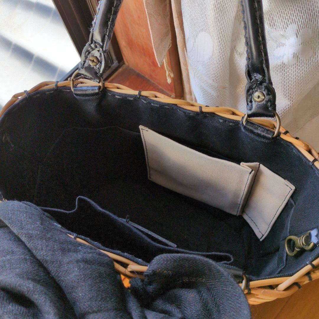 エバゴス ブライドルレザー✕紅藤（ミニトート）ブラック