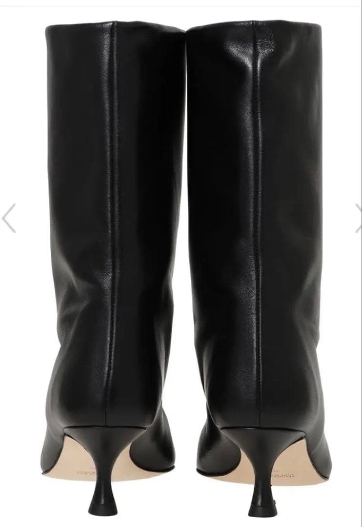 美品　ワイドシャフトブーツ　ミドル　本革　ペリーコサニー