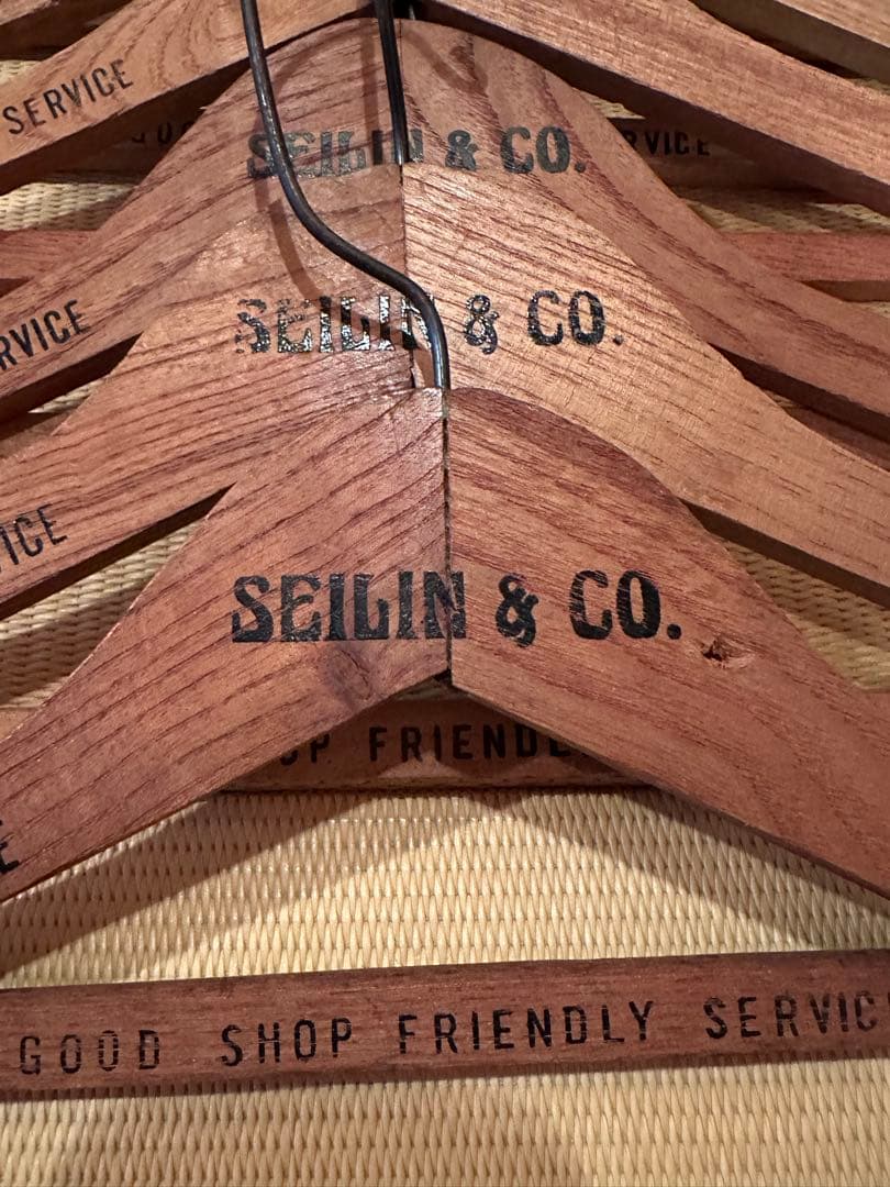 10本セット ハリウッドランチマーケット　木製ハンガー ブルーブルー