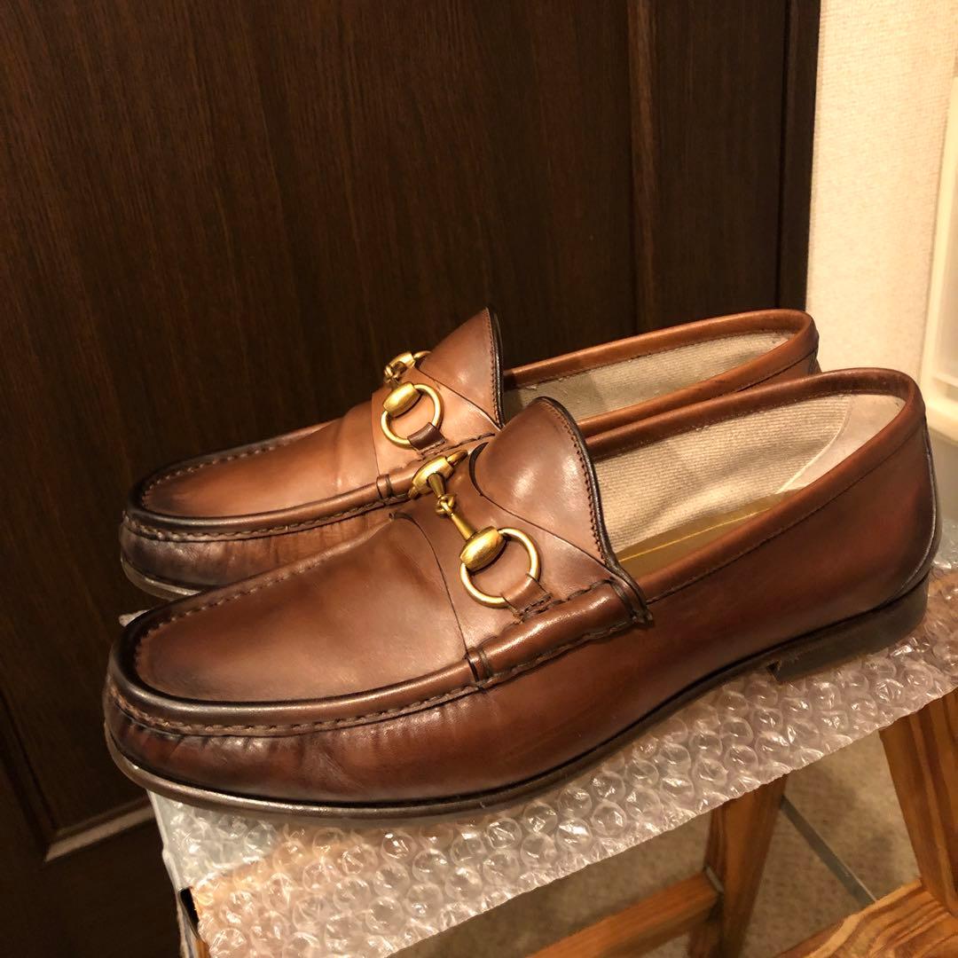 極上 GUCCI グッチ 1953 ビットモカシン ビットローファー 茶