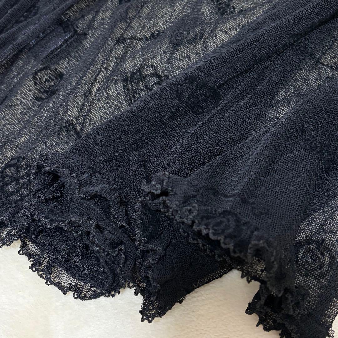 ピンクハウス　ドットチュール　プルオーバー　猫　薔薇　王冠　鍵　試着のみ【P65