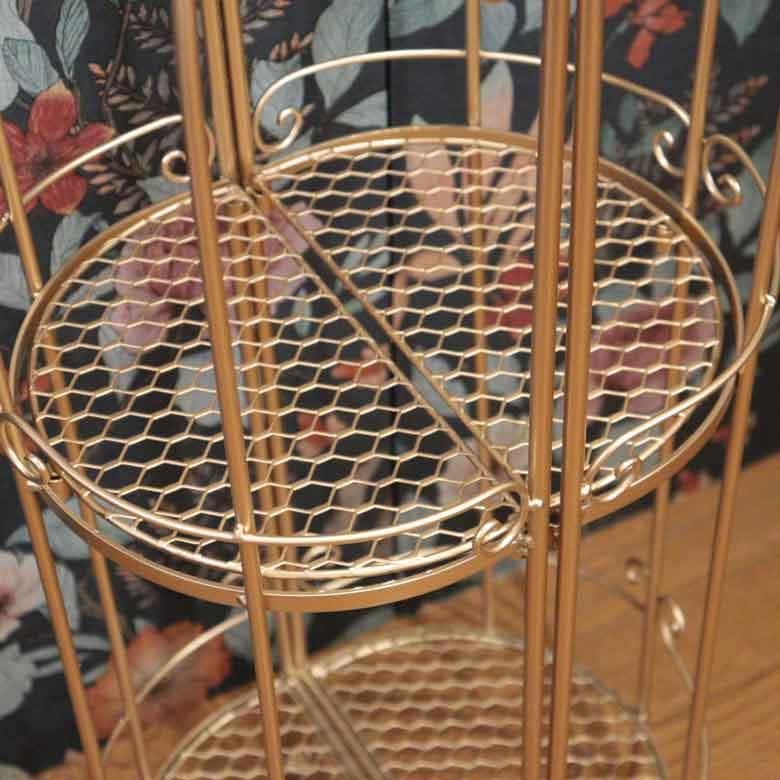 円形シェルフ アルミ バードケージSシャンパンゴールド