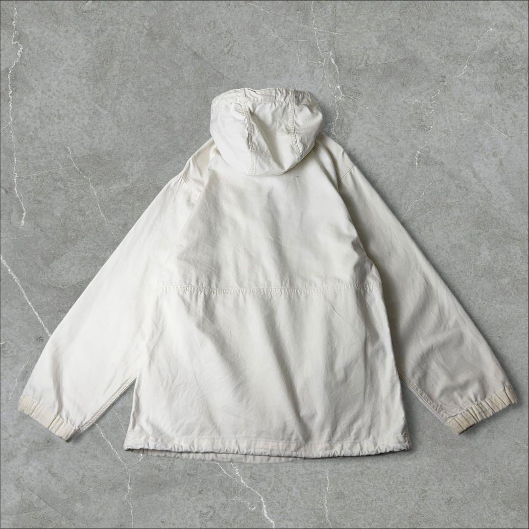 80s Eddie Bauer 黒タグ コットンアノラックパーカー 生成り 白