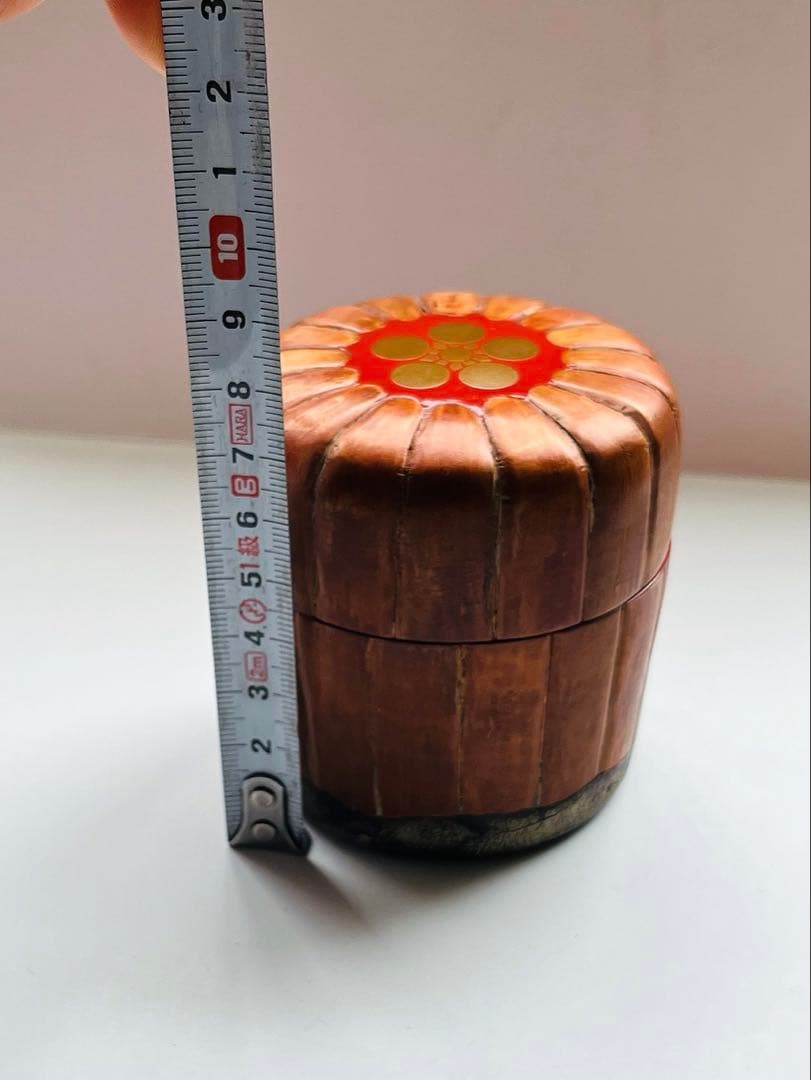 値下げ　新品未使用　茶道具 棗 梅模様　樺桜