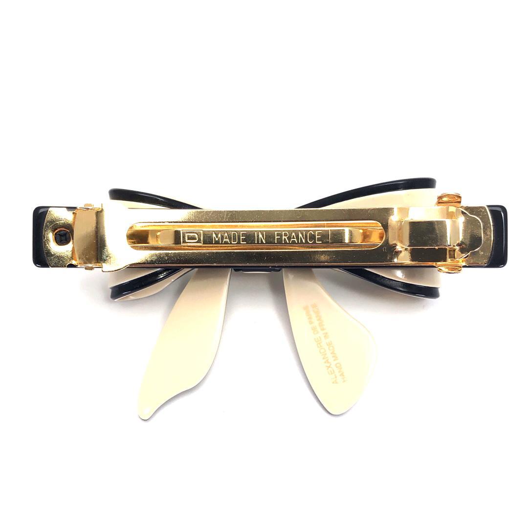 【美品】アレクサンドルドゥパリ／ベーシックリセ リボンモチーフ バレッタ