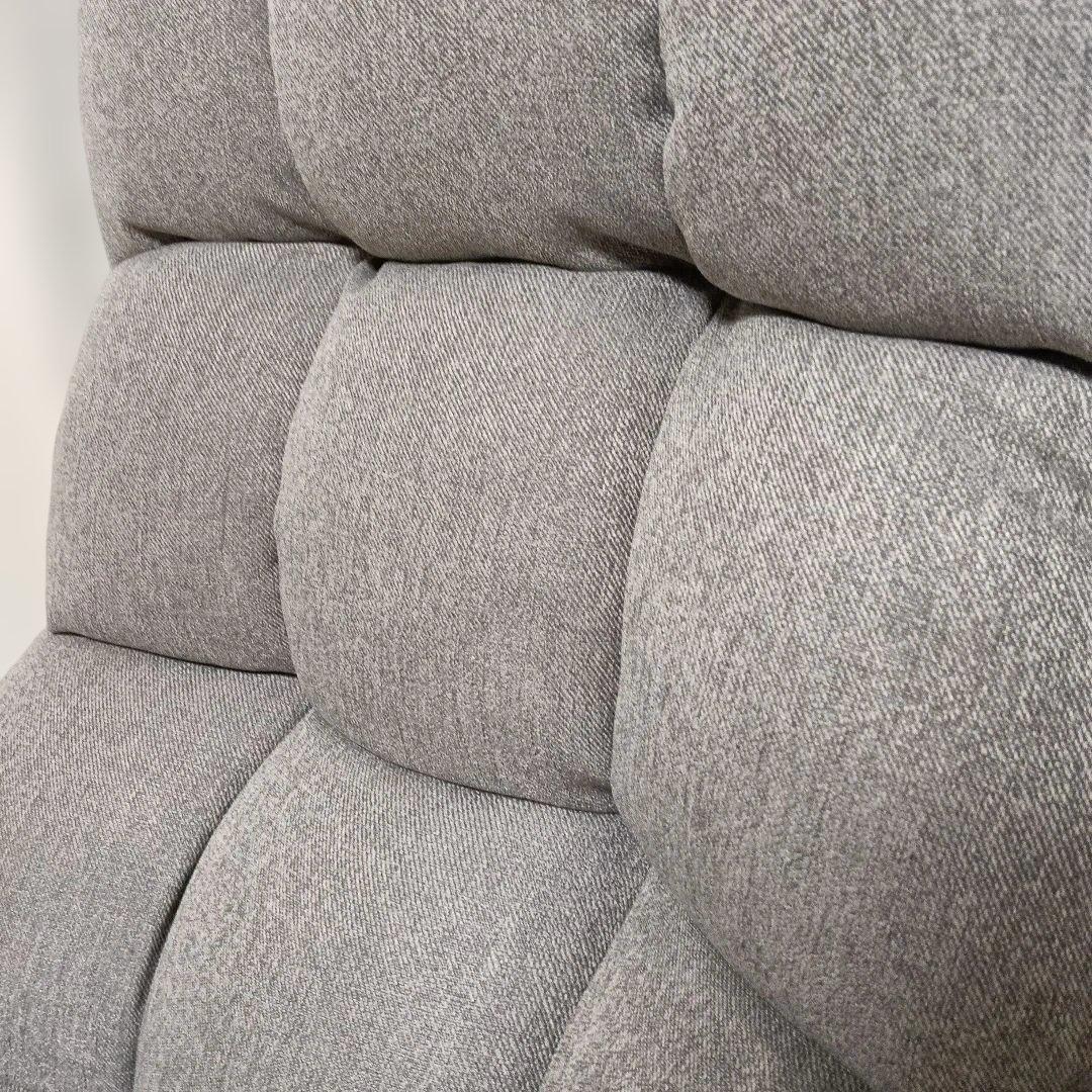 リクライニング機能付き　グレー　ソファ　一人掛けチェア