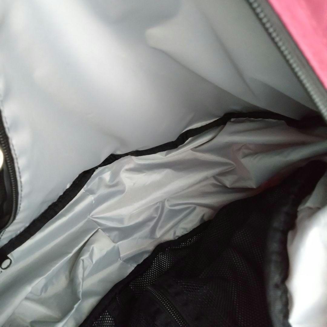 【美品】ヘルシーバックバッグ　ビッグバッグ　ルビー　赤紫　ワインレッド