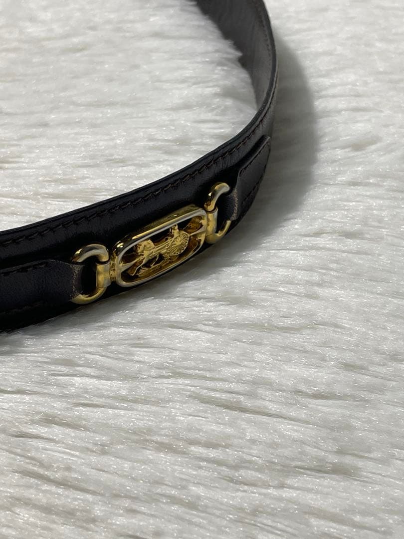 CELINE セリーヌ 本革 レザーベルト ダークブラウン イタリア製