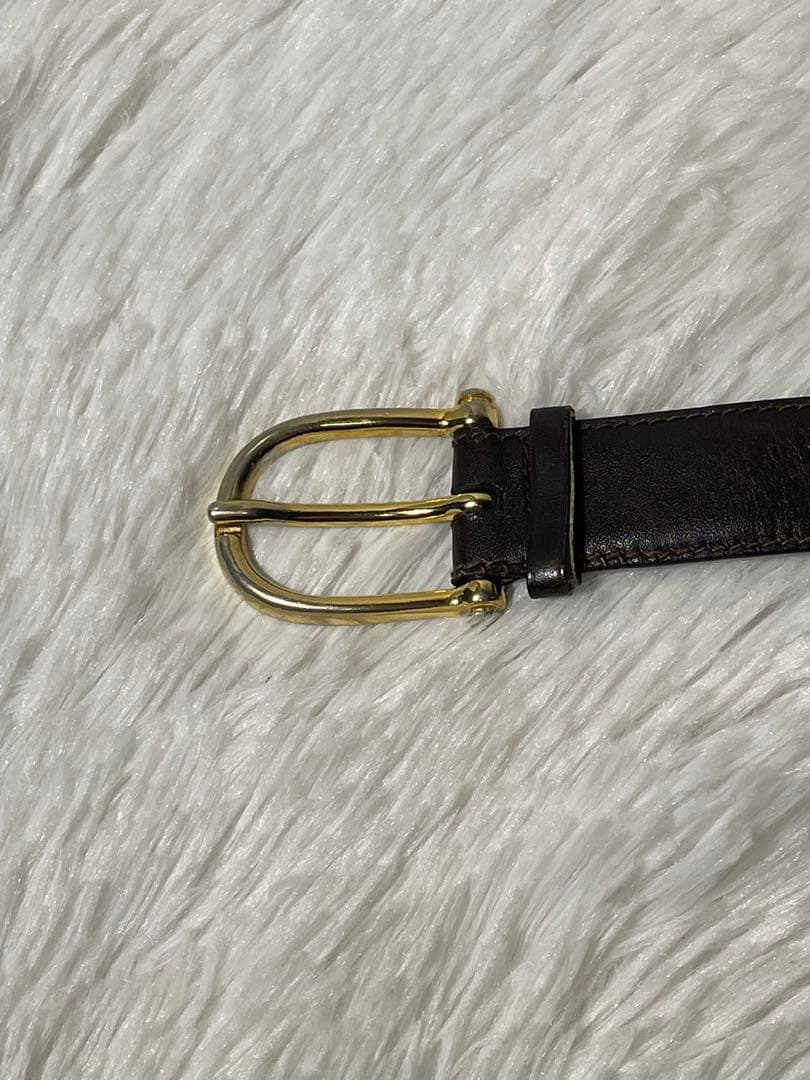 CELINE セリーヌ 本革 レザーベルト ダークブラウン イタリア製