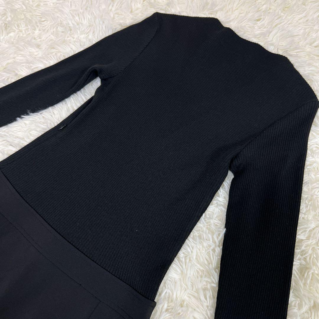 新品タグ付き✨Theory リブニットドッキングミニドレス　ブラック