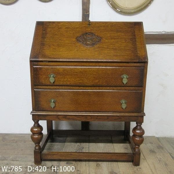 イギリス アンティーク 家具 ライティングビューロー デスク 机 6682c