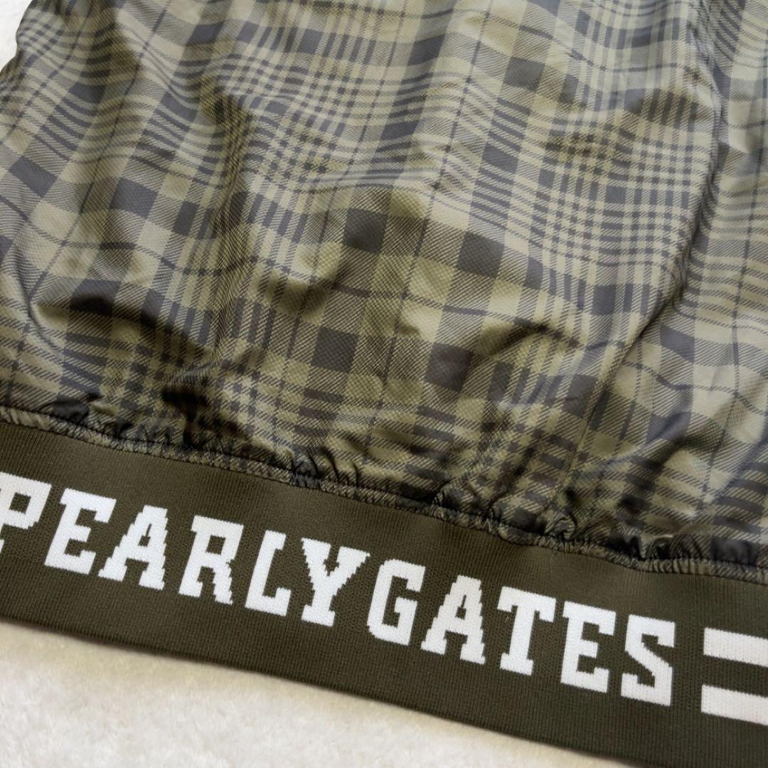 美品　パーリーゲイツ　蓄熱裏地　ナイロン　スニード　ジャケット　カーキ　チェック