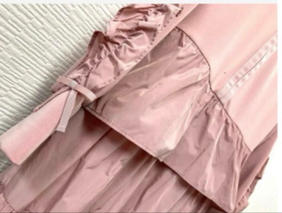 スーパービューティー♡ 袖フリルデザイン ダンボールニット×タフタワンピース