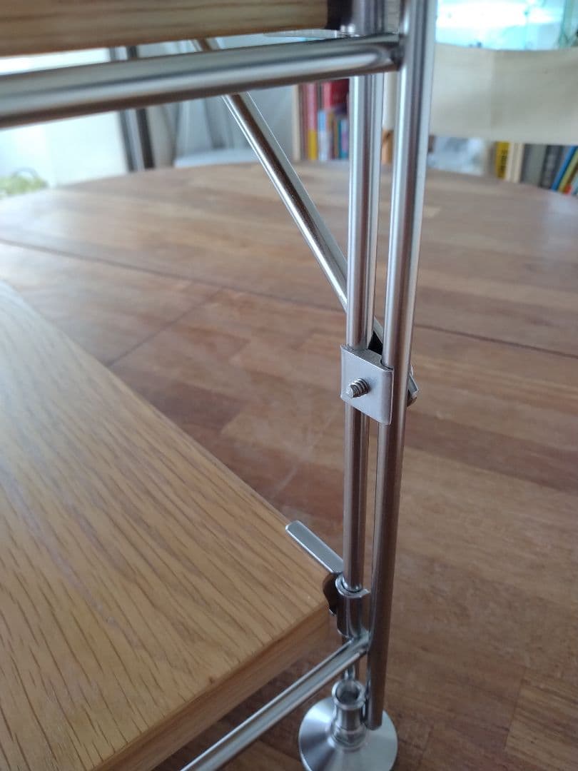 【訳あり美品】MUJI無印良品 ステンレスユニットシェルフ小56cmオーク材4段