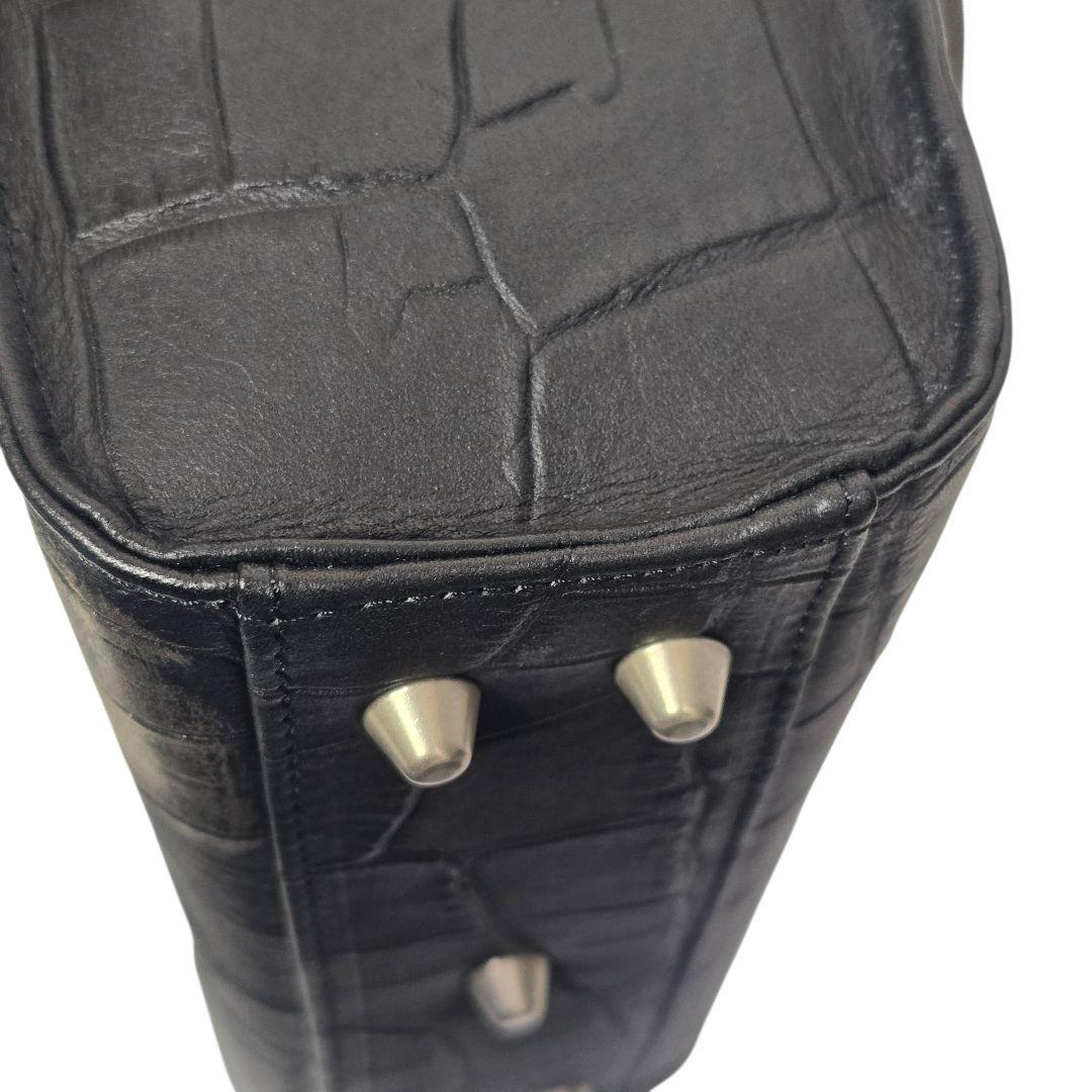 M.U.L クロコ型押し レザー ショルダーバッグ Y2K 日本製