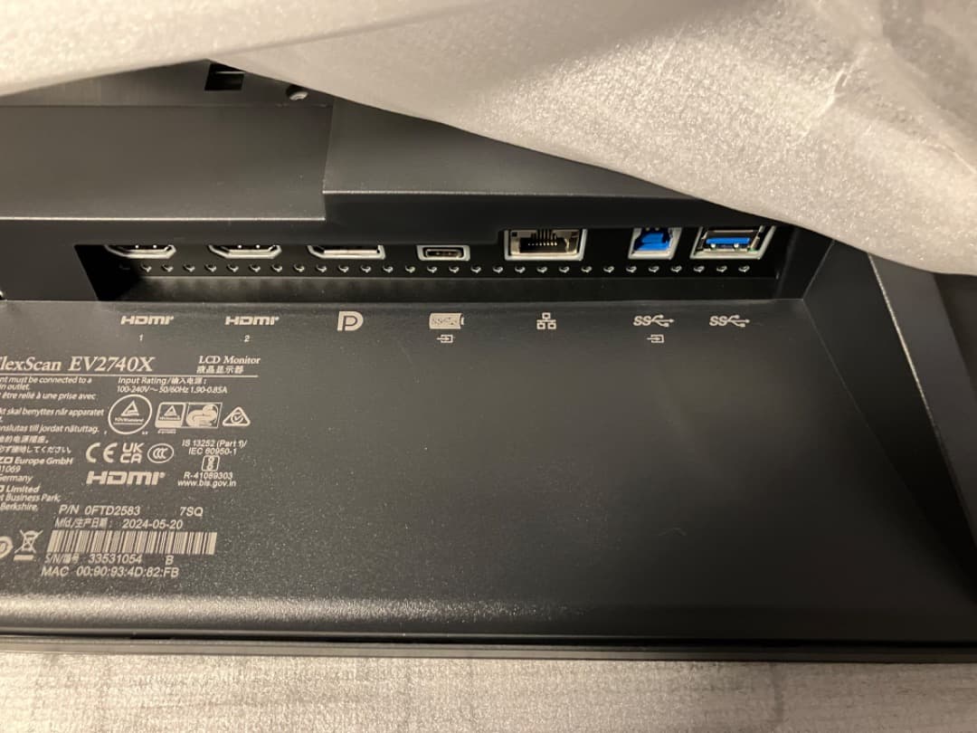 EIZO FlexScan EV2740X-BK 4Kモニター