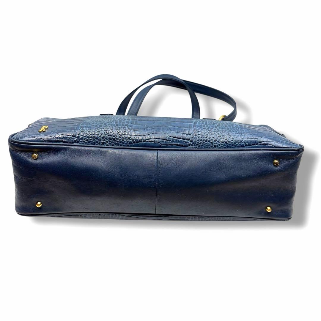 Roberta di Camerino クロコ型押し ショルダーバッグ ボストン