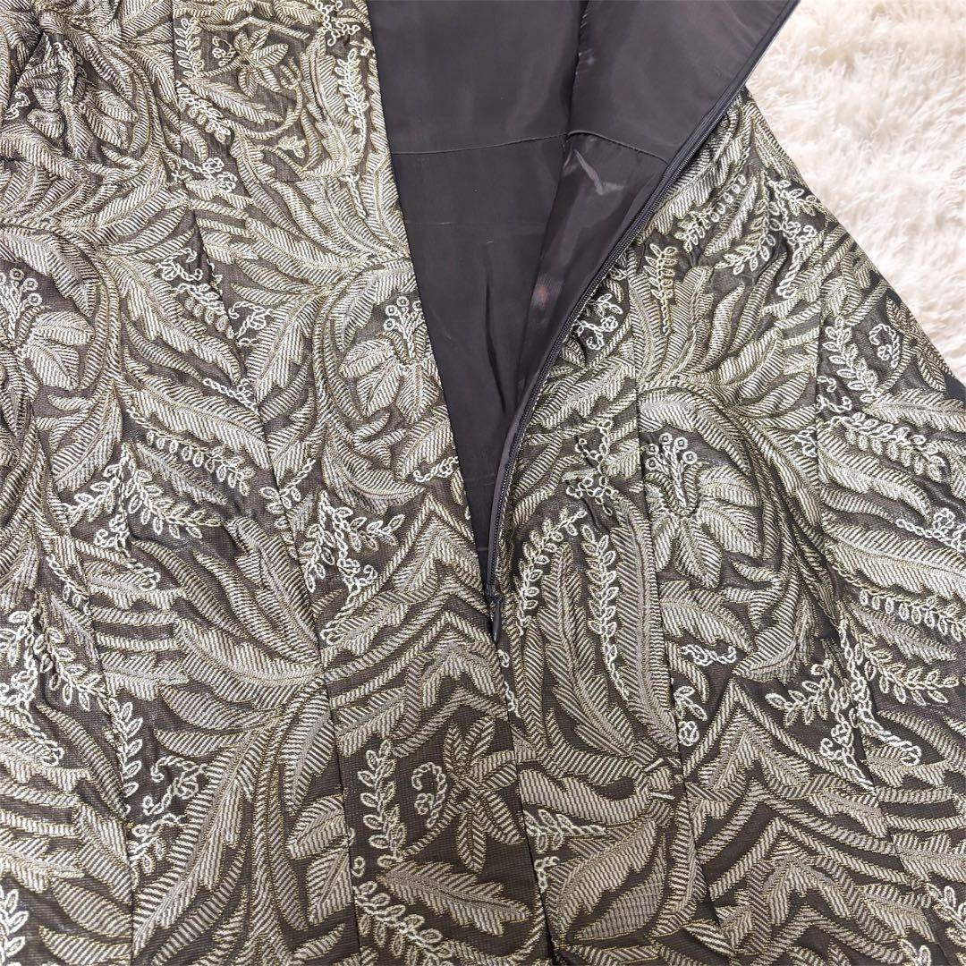 MaxMara 白タグ 最高級 ノースリーブ ワンピース シルク混 総柄 ひざ丈