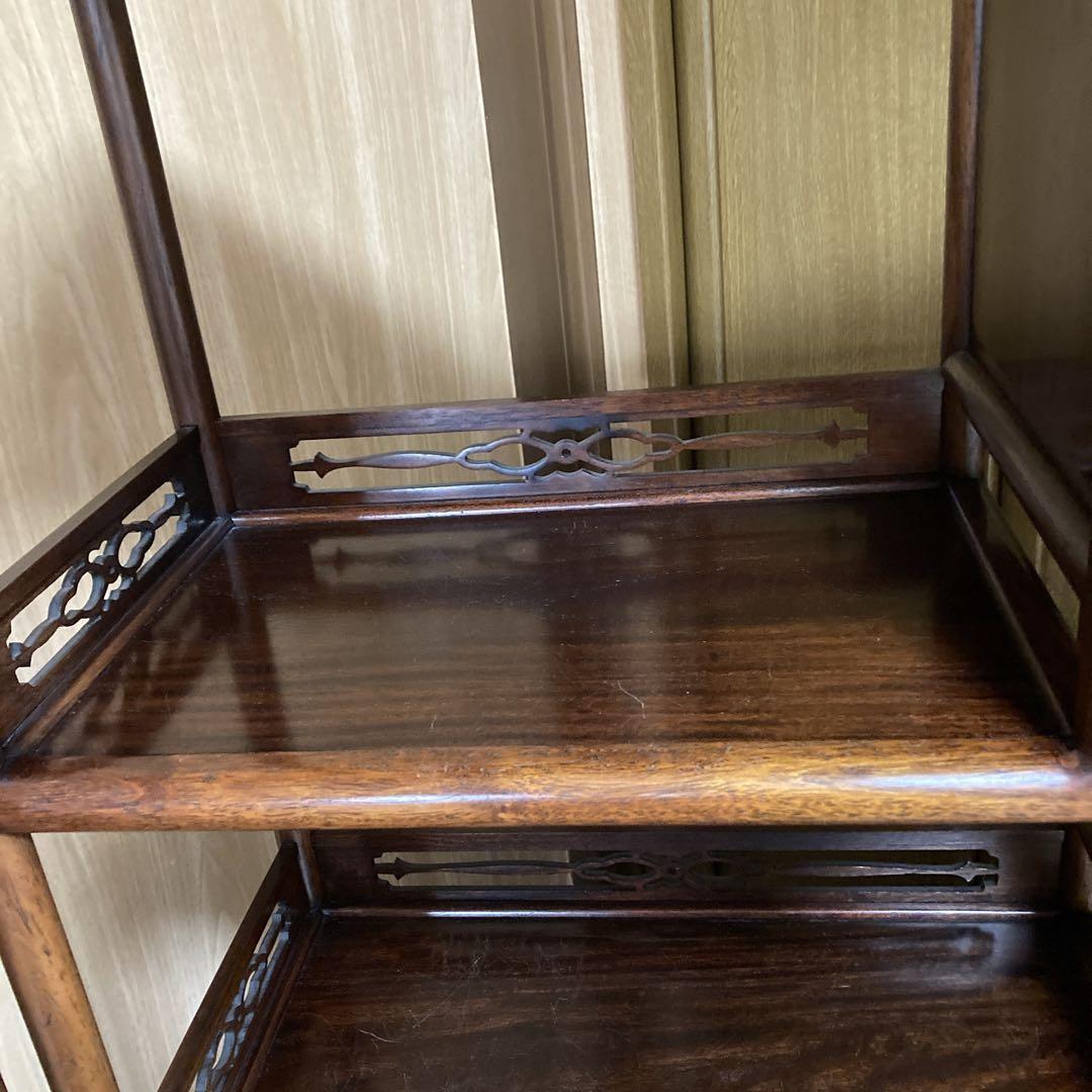 木彫棚 ※送料無料 透かし彫り 飾り棚 年代品 ヴィンテージ