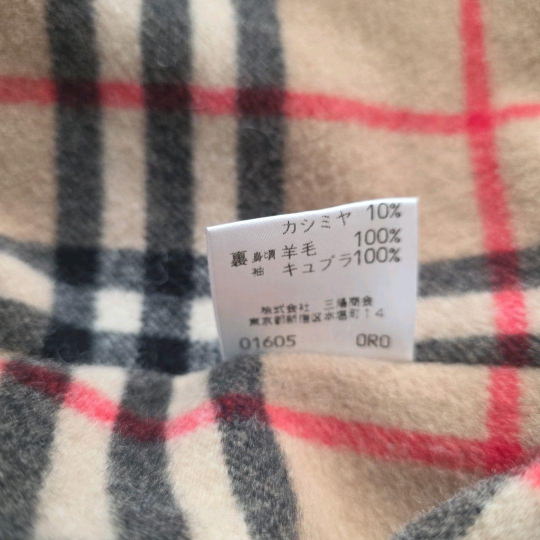 バーバリー カシミヤ混 コート ノバチェック 大きいサイズ 13 レッド